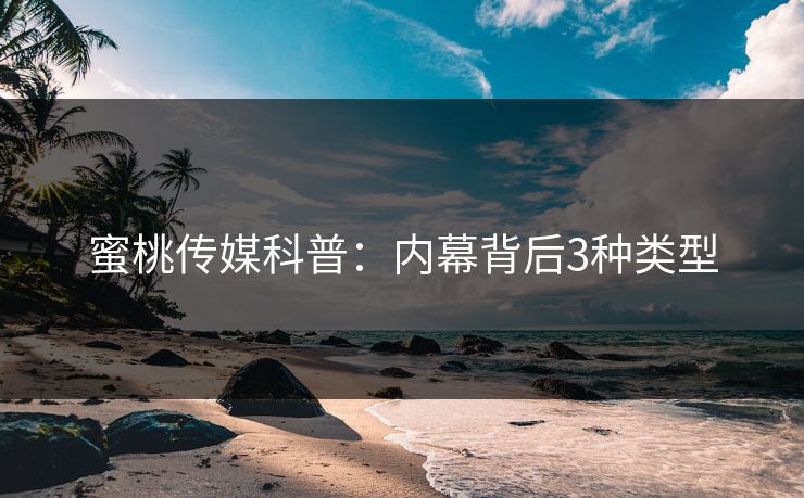 蜜桃传媒科普：内幕背后3种类型