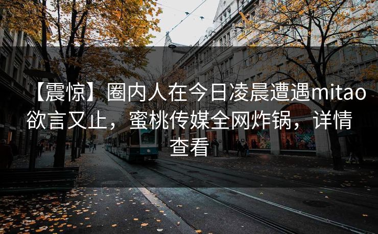 【震惊】圈内人在今日凌晨遭遇mitao欲言又止，蜜桃传媒全网炸锅，详情查看