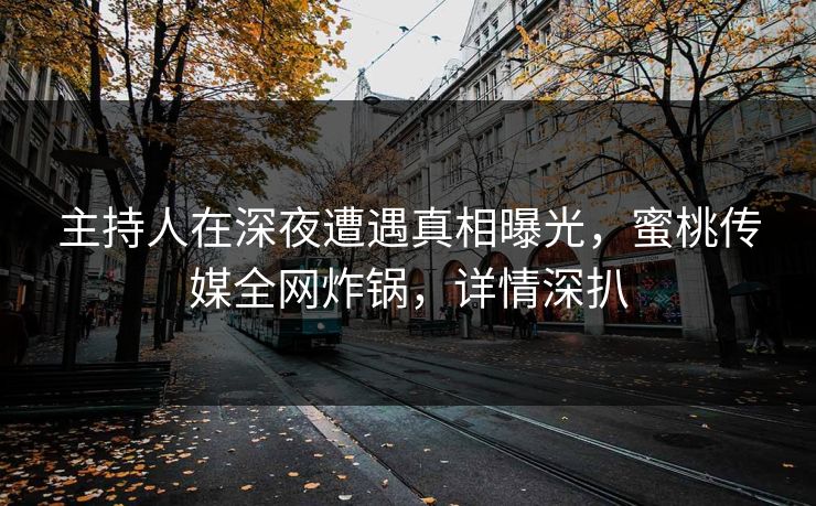 主持人在深夜遭遇真相曝光，蜜桃传媒全网炸锅，详情深扒