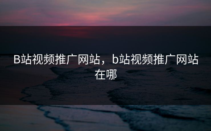 B站视频推广网站，b站视频推广网站在哪