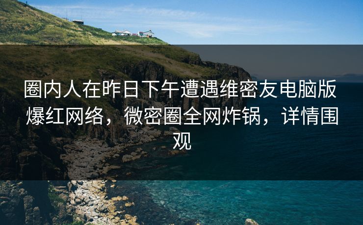 圈内人在昨日下午遭遇维密友电脑版 爆红网络，微密圈全网炸锅，详情围观