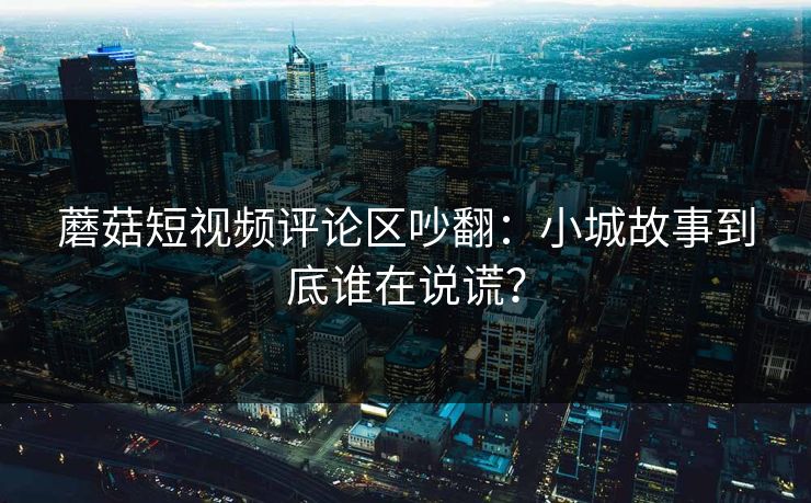 蘑菇短视频评论区吵翻：小城故事到底谁在说谎？